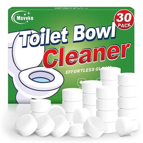 Msvvko Toilet Bowl Cleaner Tablets - 30 Pack Automatic Cleaners with Bleach, Slow-Releasing Toilet Tank Cleaners for Deodorizing & Descaling, Household Toilet Cleaners against Tough Stains - Image 1