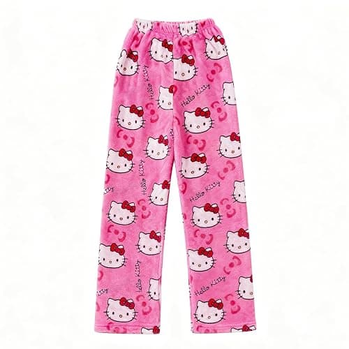 Pyjama, Hose Schlafanzughosen FüR Damen, Lang Flanell Pyjama Hose Cartoon Anime Pyjama Schlafhose Kawaii Pyjamas Schlafanzughose Winter Schlafanzughose (XL-Code, Geeignet für 161–164 cm) - Image 1
