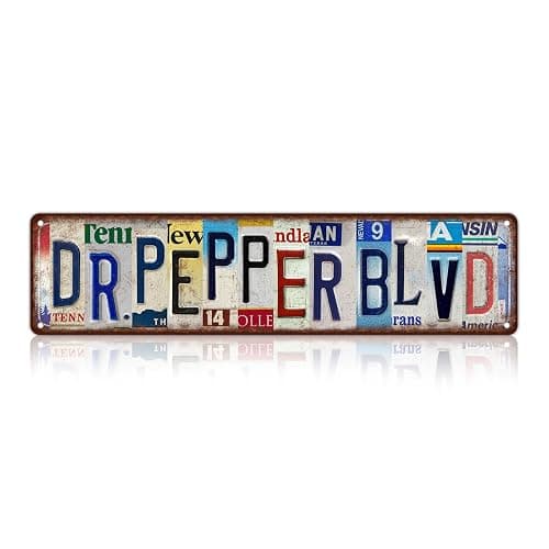 Vintage Wall Decor Dr.Pepper Blvd Street Sign Metal Tin Signs for Bar Home Man Cave Cafe 16 x 4 Inches - Image 1