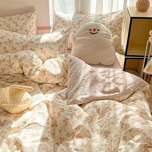 Beige Pink Bedsheet - Image 1