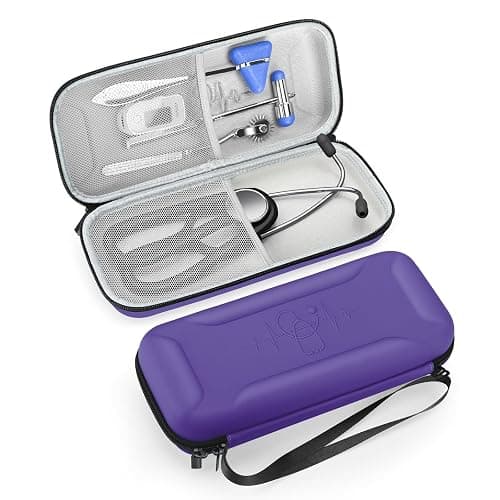 MOSLA Stethoscope Case for 3M Littmann Classic III,Lightweight II S.E. Cardiology IV,Nurse Gift Hard Organizer Portable Carry Travel Cover Storage Bag with Vital Medical Supplies (Purple A11) - Image 1
