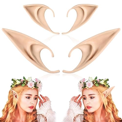FRESHME Fairy Pixie Elf Ears - Cosplay Soft Pointed Ears Elven Masquerade Vampire Fairy Ears Makeup Costume Accessories - Light Skin Color - Image 1