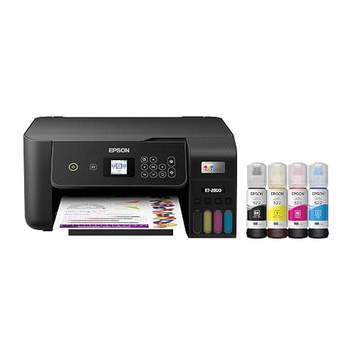 Epson EcoTank ET-2800 Wireless Color All-in-One Cartridge-Free Supertank Printer with Scan and Copy – The Ideal Basic Home Printer - Black, Medium - Black - Image 1