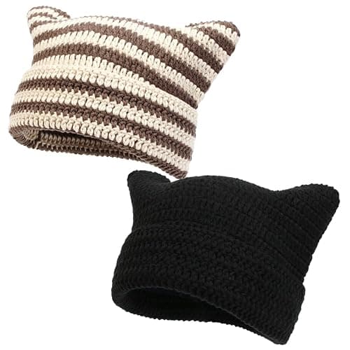 Women Beanie Warm Winter Hats, Soft Knit Lazy Beanie for Women, Women Cat Beanie,Women Fox hat, Slouchy Beanies for Women - Image 1