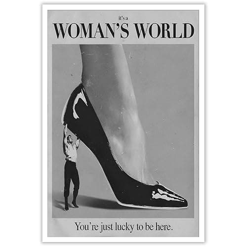 Retro This Is A Woman Is World Poster Feminist Canvas Wall Art Modern Black And White Feminine Hot Girls Room Aesthetic Prints Painting For Home Bedroom Dorm Wall Decor 12x16in Unframed - Image 1