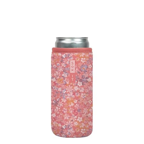 Sok It CanSok Sleeve for Beer & Soda Insulated Neoprene Cover (Blushing Blooms, 12oz Slim Can Sleeve) - Image 1