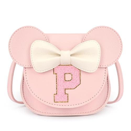 mibasies Toddler Purse Girl Gifts: Birthday Gifts for Girls 3-8 - Little Kids Gifts Mini Mouse Ears Bow Purse (Pink P) - Image 1