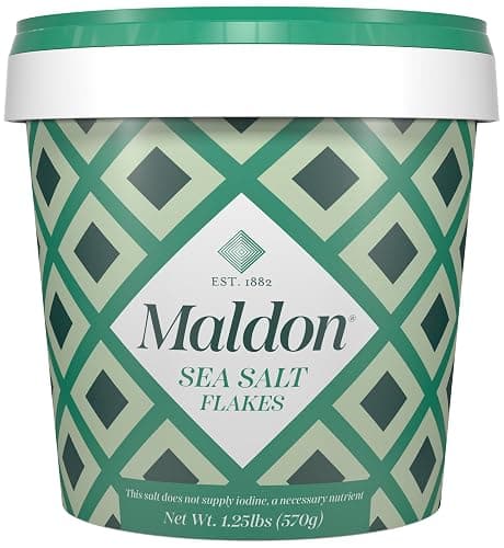 Maldon Salt, Sea Salt Flakes, 20 oz (570 g), Resealable Tub – Kosher, Natural, Unique Gourmet Pyramid Shaped Salt Flakes, Perfect for a Wide Range of Dishes, Hand-Harvested for Four Generations - Image 1