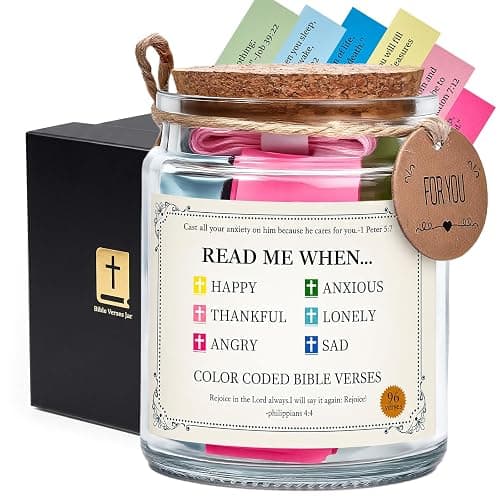 Read Me When Bible Verse Jar,Christian Gifts for women,Birthday Gifts for Women,Mom,Sister & Grandma,Religious Graduation Gift,Inspirational Christmas Stocking Stuffers - Image 1