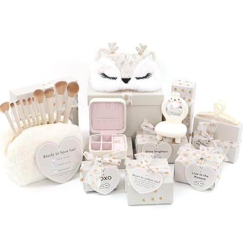 HAPPY LOLLI Gift Basket for Tween & Teen Girls – 8 Trendy Gifts with Tasks & Empowering Cards – Great for Birthdays. - White Box - Image 1