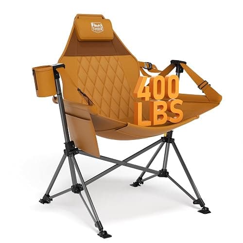 TIMBER RIDGE Hammock Camping Chair, Oversized Swinging Hammock Chair with Adjustable Back and Seat for Outdoor Lawn, Sports, Supports 400lbs, Orange - Image 1