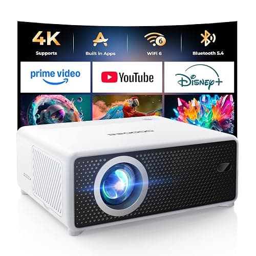 GOODEE Mini Smart Projector with WiFi and Bluetooth - Compatible with Netflix/YouTube/PrimeVideo, Electric Focus & Keystone, Short Throw Portable Video Projector Full HD for Indoor/Outdoor/Camping - Image 1