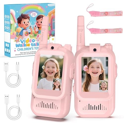 BlueFire Kids Walkie Talkies with Video – Screen Display Toy Radios with Voice Effects, One-on-One Pairing, Long Range – Birthday Toys Gifts for Boys & Girls Ages 3–10 (Pink) - Image 1
