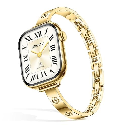 Missair Slim Bands Compatible with Apple Watch 38mm 40mm 41mm 42mm 44mm 45mm 46mm 49mm for Women, Thin Bracelet Dressy Designer Stainless Steel Metal Strap for iWatch Series 11 10 9 8 7 6 5 4 SE Ultra - Image 1