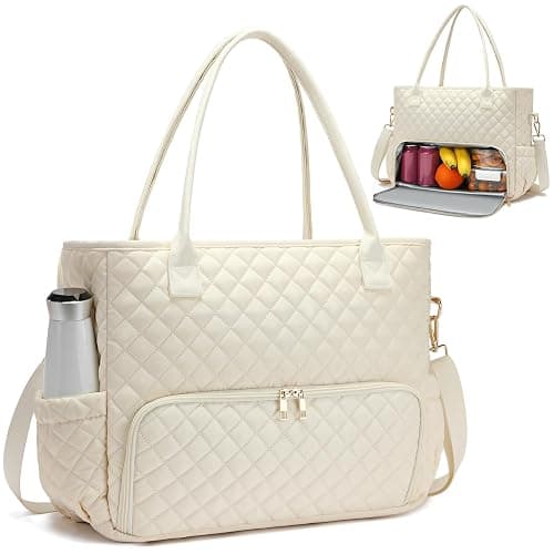 AHHZOOPLL 2-in-1 Lunch & Laptop Tote Bag 15.6" Work Bags for Women Polyester Casual Teacher Nurse Bag Laptop Briefcase - Image 1