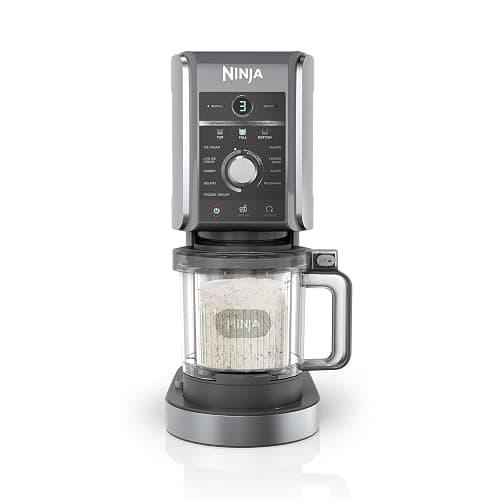 Ninja CREAMi Deluxe Ice Cream Maker & Frozen Dessert Maker with 3 Tubs, 10 Functions, Makes Ice Cream, Gelato, Sorbet, Frozen Yoghurt, Milkshakes, Slushi & More, 2-in-1 Flavour Option, Silver, NC501UK - Image 1