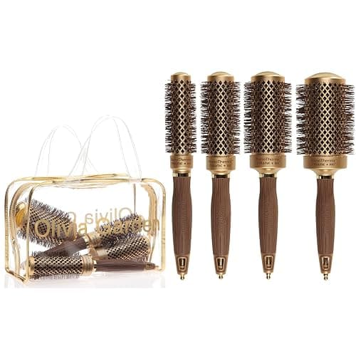 Olivia Garden NanoThermic Ceramic + Ion Round Thermal Hair Brush - Not Electrical - Professional Blowout Brush for Normal to Thick Hair - Image 1