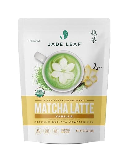 Jade Leaf Matcha Organic Premium Ceremonial Grade Matcha Green Tea Powder - Japanese - Culinary, Ingredient, Ceremonial Barista Teahouse, Latte, Collagen, 5.3 Ounce (Pack of 1), Vanilla Matcha Latte - Image 1