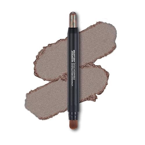 Melsintern Coffee Brown Dual Ended Eyeshadow Stick 12 Colors Matte and Shimmer Waterproof Long Lasting Creamy Eyeshadow Pencil for Smokey Eye Natural Everyday Makeup - Image 1