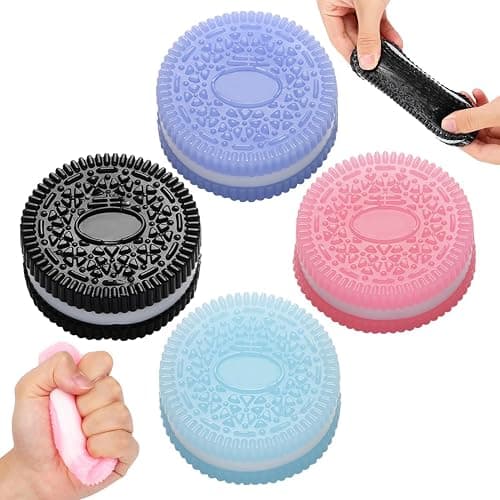 Taba Squishy Toys,4pcs Biscuit Stress Relief Toy, Ultra Soft Decompression Squeeze Toys Pinching Biscuit Simulation Toy, Fufu Fidget Toys for Kids Anxiety Relief Sensory Toys - Image 1