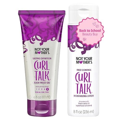 Not Your Mother's Curl Talk Lasting Definition Flash Freeze Gel and Frizz Control Moisturizing Lotion (2-Pack) - Formulated with Rice Curl Complex - Image 1