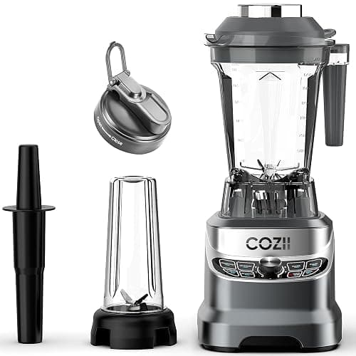 COZII Countertop Blenders for Kitchen, Professional 2000 Peak Watt for Smoothies/Ice Crushing/Frozen Drink/Puree, Smoothie Blender with 64oz Pitcher & 21oz To-go Cup, Dishwasher Safe, Dark Grey - Image 1