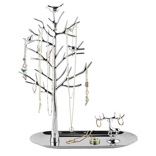 MORE&LESS Tree and Deer Jewelry Rack,for Ring Earrings Necklace Bracelet,Suitable for living rooms, bathrooms,offices,etc. - Image 1