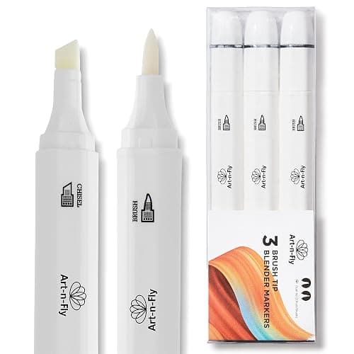 Art-n-Fly Alcohol Colorless Blender Marker (Pack of 3) Dual Tip Alcohol Markers Set Colorless Marker Blender with Japanese Ink Refillable Art Marker for Artists with Replaceable Brush Tips - Image 1