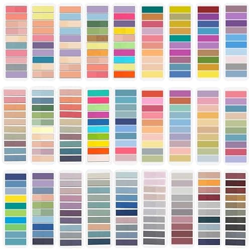 ELII 5400PCS Books Tabs for Annotating,Sticky Tabs Clear Sticky Notes, Morandi Page Markers for Notebooks, Multi-Colored Writable and Repositionable Book Flags Strip - Image 1
