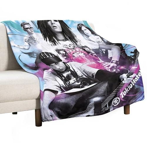 Tokio Band Hotel Super Soft Flannel Blanket Personality Fashion Air Conditioning Blanket Room Decor Bedding (40"x50"-E) - Image 1
