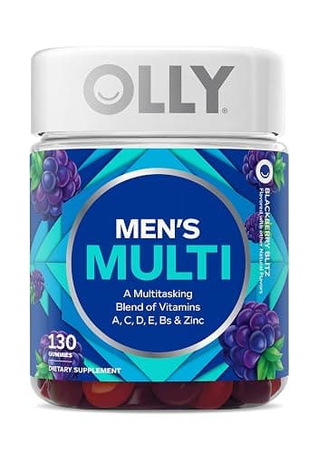 OLLY Men's Multivitamin Gummy, Vitamins A, C, D, E, B, Zinc, BlackBerry Flavor, 65 Day Supply - 130 Count (Packagine May Vary) - Image 1