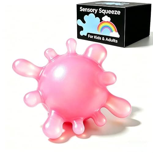 1 Pack Fidget Toys Stress Balls for Kids, Splat-Tastic Squishy Toy, Stress Splat Toy, Squishies Anxiety Stress Relief, Ice Squishy Stress Sensory Cube Malt Sugar Balls with Autism (Pink) - Image 1