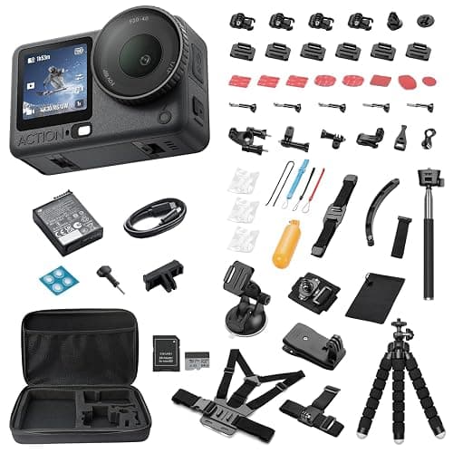 DJI Osmo Action 6 8K Waterproof Action Camera Bundle | 1/1.1" Square Sensor, 50GB Built-In Storage, Original Essential Combo + 58-in-1 Accessory Kit + Extra 64GB Card - Image 1