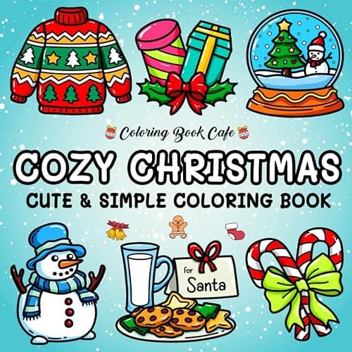 Cozy Christmas: Cute and Cozy Coloring Book for Adults & Teens Featuring Easy and Bold Christmas Designs (Bold and Easy Coloring Books) - Image 1