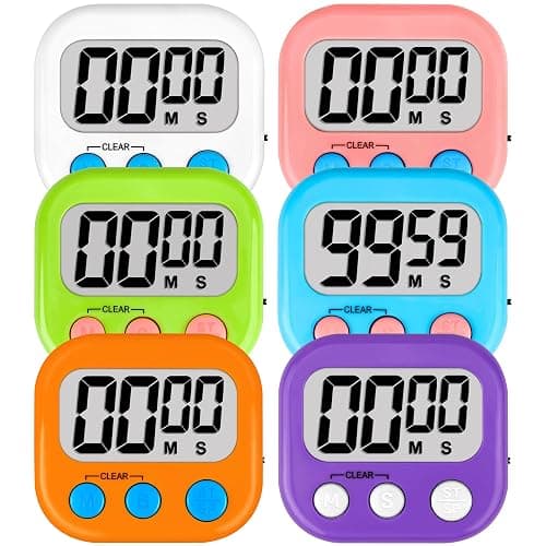 ZILLEEN Classroom Timers for Kids Classroom Magnetic Digital Kitchen Timers for Cooking Teachers Gym Game 6 Pcs - Image 1