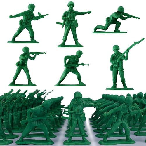 HAPTIME Toys for Boys, Toy Soldiers Set (50 pcs ) , Green Army Men Action Figures, Plastic Military Toys - Inspire Creative Play and Learning Adventures for Kids, Easter Egg Fillers - Image 1