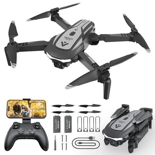 Drone with Camera for Kids Adults, Mini Foldable FPV Drones Remote Control Helicopter, RC Quadcopter with 1080P Live Video Camera, Gestures Selfie, One Key Start,2 Batteries, Toys/Gifts for Boys Girls - Image 1