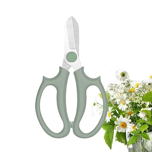 Leize Flower Scissors, Premium Thickened Stainless Steel Floral Shears, Strong Pruner for Flowers, Branches and Leaves (Grey Green) - Image 1