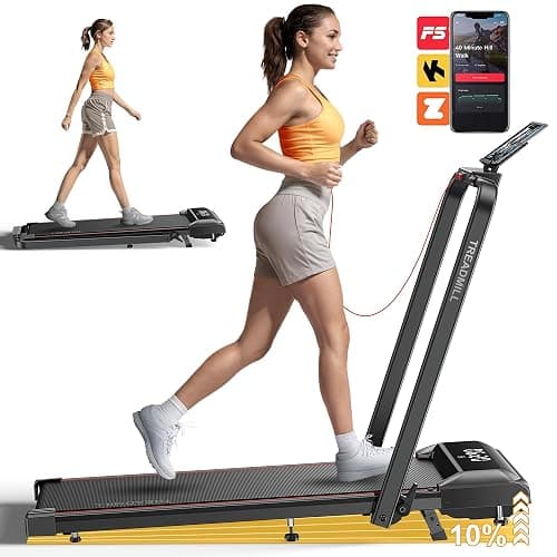 Acezoe Walking Pad Treadmill with Incline, 2 in 1 Foldable Treadmills for Home Small Office, 300lbs Portable Compact Under Desk Treadmill with App, Remote Control and LED Display - Image 1