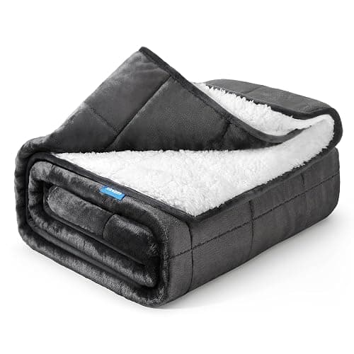 Weighted Blanket 15 lbs 60x80 inches, Sherpa Fleece Throw Blanket for Adult, Fuzzy Fluffy Soft Cozy Heavy Blanket for Couch Sofa, Plush Thick and Warm Winter Blanket Queen Size Bed - Image 1