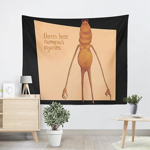Jschlatt Marcus the Worm Funny Meme Tapestry, There's Been Numerous Injuries Wall Hanging 60'' x 50'' (150cm x 130cm) - Image 1