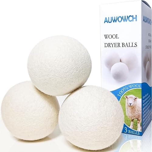 Wool Dryer Balls, 3 Count XL Dryer Lint Balls, Reusable Premium Natural Fabric Softener, Efficiently Add Essential Oils Instead of Dryer Sheets, Laundry Room Organization Essentials - Extra Large - Image 1