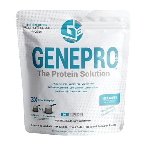 GENEPRO GEN. 3 Unflavored Protein Powder - New Formula - Lactose-Free, Gluten-Free, & Non-GMO Whey Isolate Supplement Shake (3rd Generation, 30 Servings) - Image 1