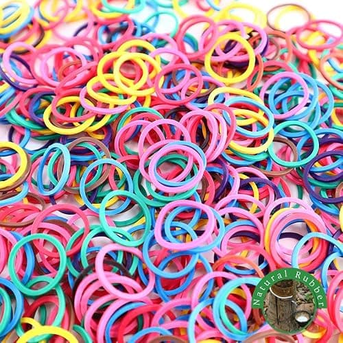 Beauty Town 1000 Pcs Rubber Bands Hair Band Soft Elastic Hair Accessories Braids Mini Hair Ties Stretchy Hair Ties No Damage Rubber Bands for Hair (4-Packs) (Assorted) - Image 1