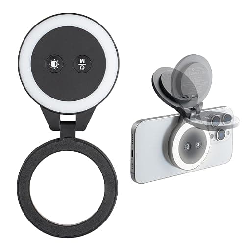 PGYTECH MagGlow Luce di Riempimento Magnetica per Cellulare, Luce Selfie MagSafe, Anello Luminoso LED Magnetico Portatile con Luce Fredda/Morbida/Calda, per Selfie/Fotografia/Video (Nero) - Image 1