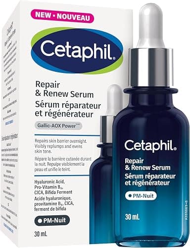 CETAPHIL Repair & Renew Night Serum for Stressed Sensitive Skin with Gallic Acid & Vitamin E, PM Face Serum, Repairs Skin Barrier Overnight, Dermatologist Recommended, 1 fl oz Dropper Bottle - Image 1