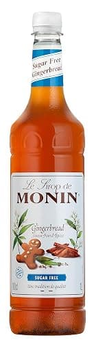MONIN Premium Gingerbread Sugar Free syrup 1L for Coffee and Cocktails. Vegan-Friendly, Allergen-Free, 100% Natural Flavours and Colourings (Packing may vary) - Image 1