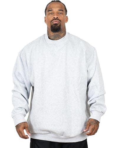 FB County Long Sleeve Crew Neck - 13oz Heavy Cotton-Poly Fleece - Unisex Relaxed Fit Collared Thick Sweatshirt - Image 1