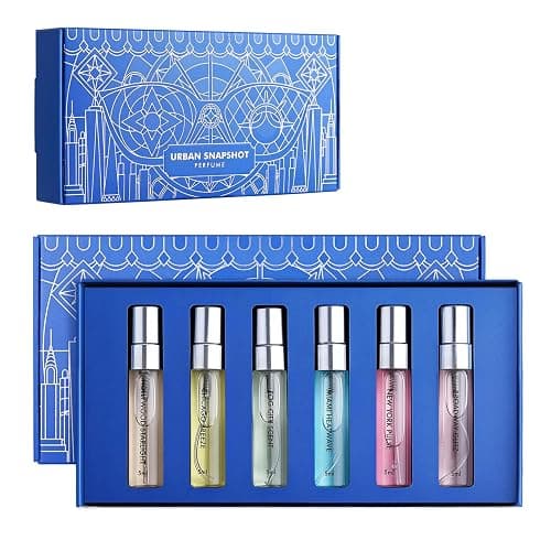 Roseye Urban Snapshot Perfume Sample Kits, 6-Piece Unisex Fragrance Discovery Kit, Travel Size Mini Perfume Gift Set for Men & Women, Variety Pack with Scent Cards, Christmas& Birthday Gift Idea - Image 1