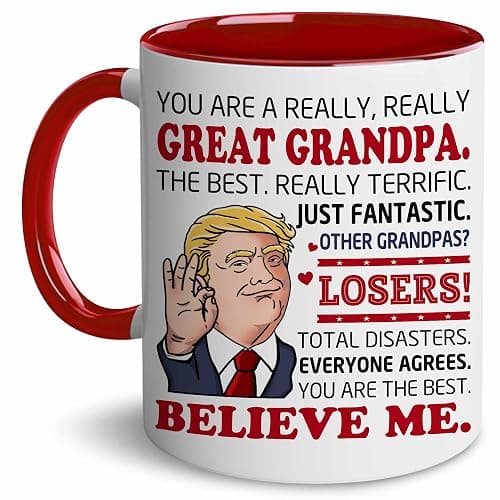 BECHUSKY Christmas Mugs For Grandpa - Grandpa Gifts From Grandson, Granddaughter - Best Grandpas Ever Mug - Christmas, Fathers Day, Birthday Gifts For Grandfather - Grandfather Coffee Mug 11oz - Image 1